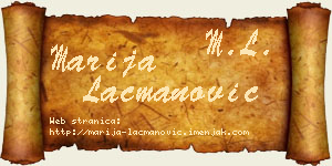 Marija Lacmanović vizit kartica